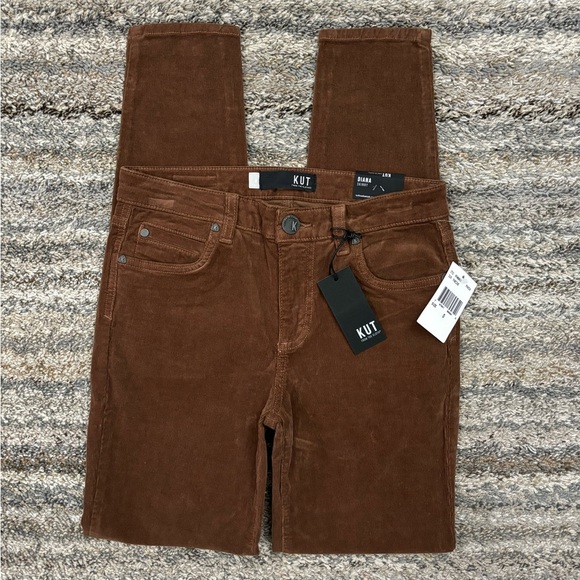 KUT From The Kloth Diana Corduroy Skinny Jeans Pinecone Sz 0 NWT | KUT Jeans - - Picture 2 of 12